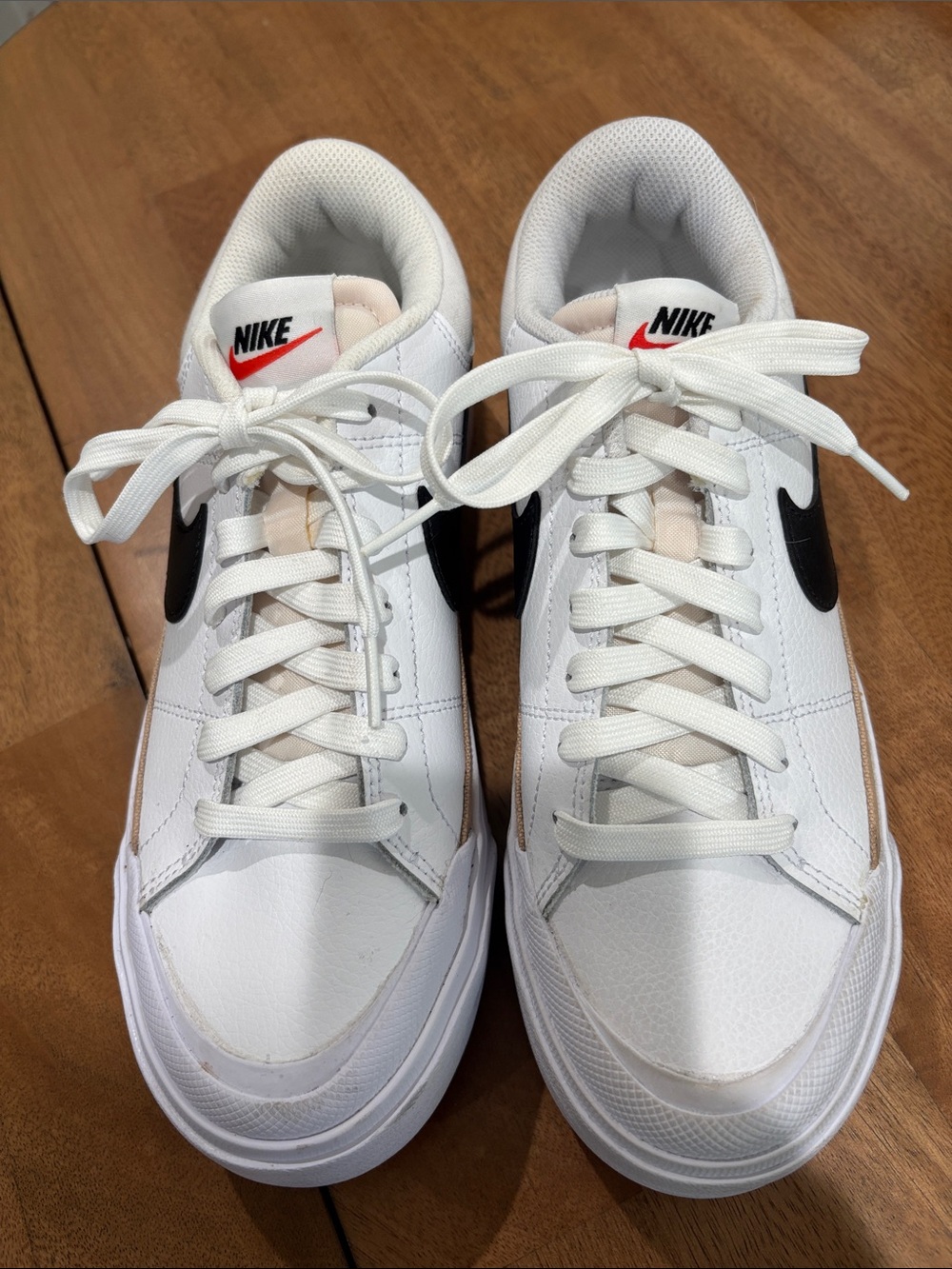 Nike Court Legacy Lift Sneakers Women’s 8 Like-New White/Black/Tan - Picture 2 of 10